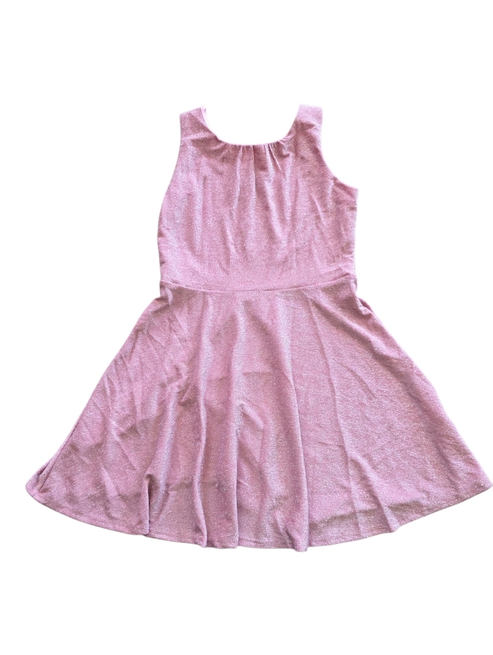 Ava & Yelly Girls' Pink Sparkle Shimmer Fit-and-Flare Dress 14